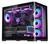 Case DARK CAVE CURVED - Gaming Tower- ATX- 4x12cm ARGB fan- 2xUSB3- Type-C- Curved Temp Glass Side & Front Panel