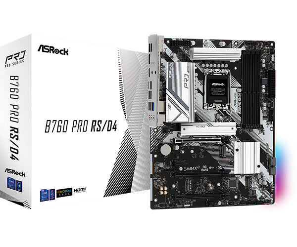 MB Asrock 1700 Intel B760 PRO RS/D4 4xDDR4- 4SATA3- 2xHyper M.2 1xM.2- HDMI DP ATX