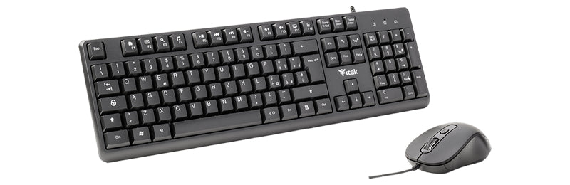 Tastiera + Mouse iTek DEC C01 - USB- Mouse ottico 3600DPI- Tastiera membrana 105 tasti- cavo 1.5m