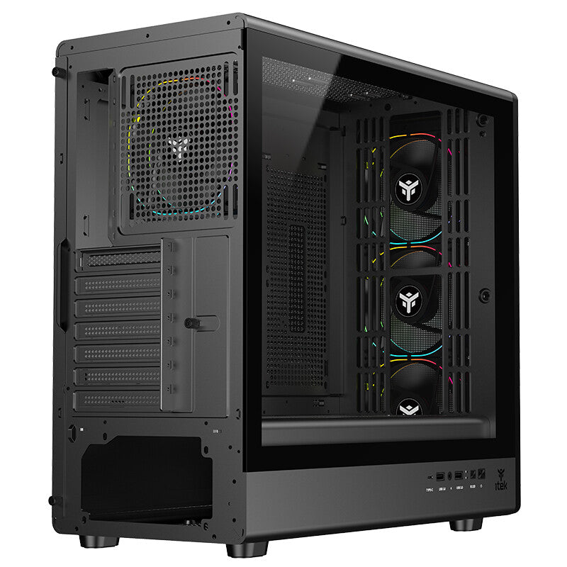 Case MESHCORE 36B - Gaming Tower- ATX- 4x12cm ARGB fan- 2xUSB3- Type-C- Temp Glass Side Panel