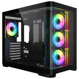 Case DARK CAVE CURVED - Gaming Tower- ATX- 4x12cm ARGB fan- 2xUSB3- Type-C- Curved Temp Glass Side & Front Panel