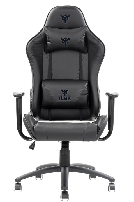 itek Gaming Chair PLAYCOM PM20 - PVC-  Doppio Cuscino- Schienale  Reclinabile- Nero  Nero