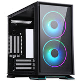 Case GALAXY 2Q - ITX Mini Tower- 2x12cm ARGB fan- 2xUSB3- 2x Front Panel- Side Glass