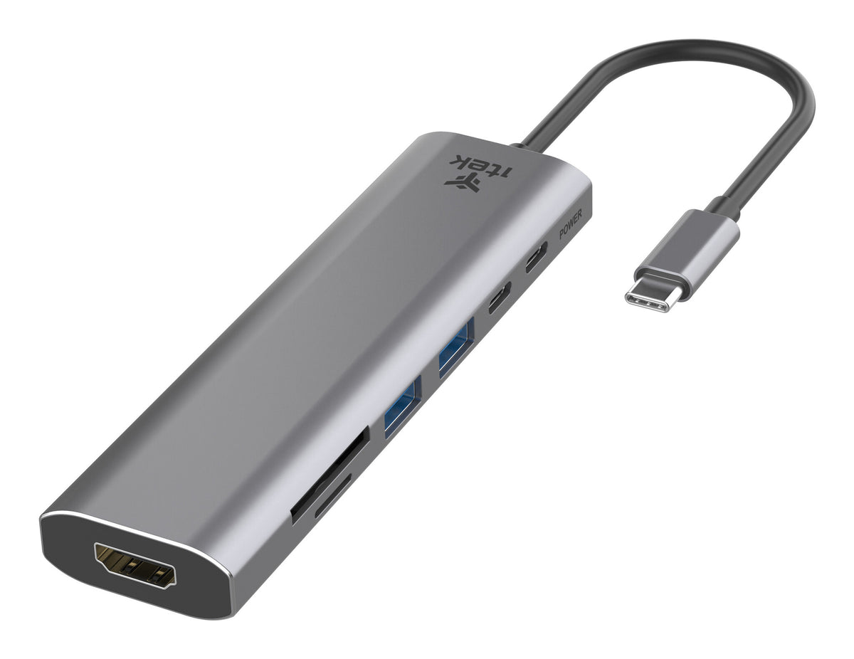 ITEK HUB USB-C 7 in 1- HDMI + 2USB3.0 +  SD/TF + 2USB-C