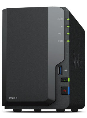 Synology NAS DS223 2-Bay 2.5"/3.5" SSD/HDD- Realtek RTD1619B 1GB D4- 2xUSB3- RJ45