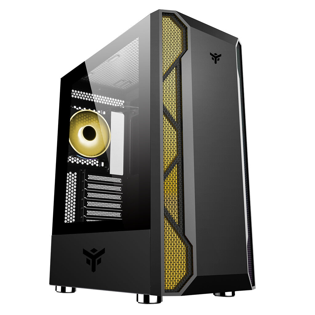 Case VERTIBRA X210 - Gaming Middle Tower- 12cm ARGB fan- 2xUSB3- Side Panel Temp Glass