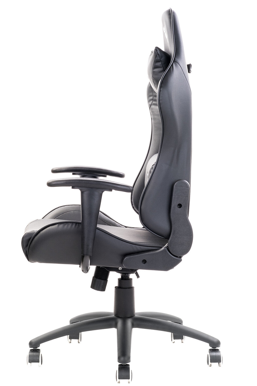 itek Gaming Chair PLAYCOM PM20 - PVC - Double Cushion - Reclining Backrest - Black Black