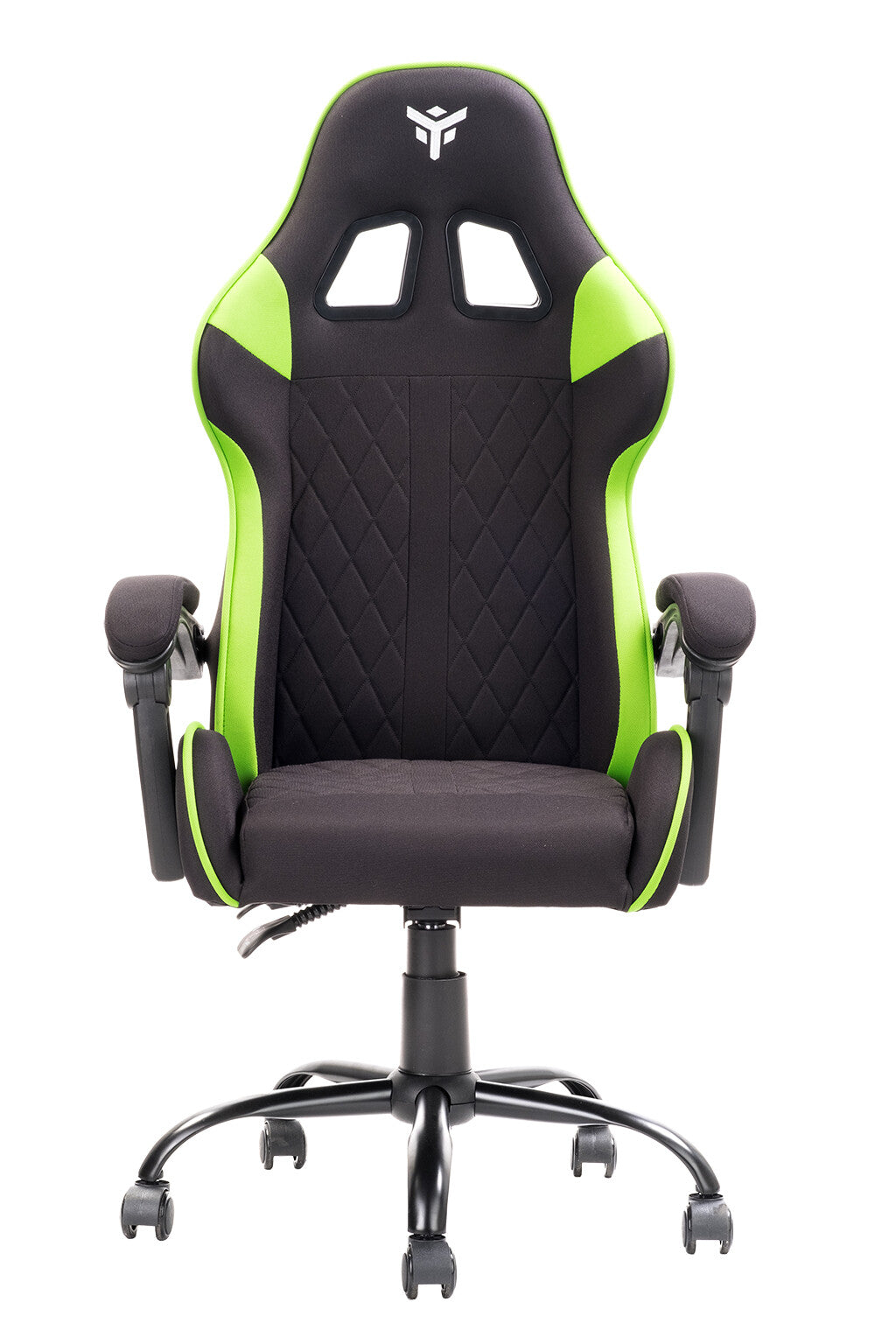 itek Gaming Chair RHOMBUS FF10 - Fabric - Double Cushion - Reclining Backrest - Black Green