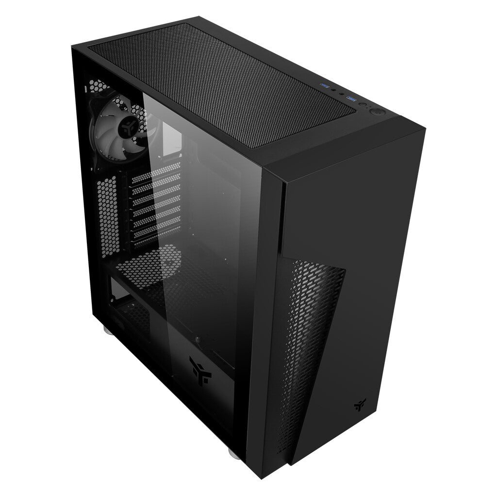 Case MAJES 30 - Gaming Full Tower- 12cm ARGB fan- 2xUSB3- Side Panel Temp Glass